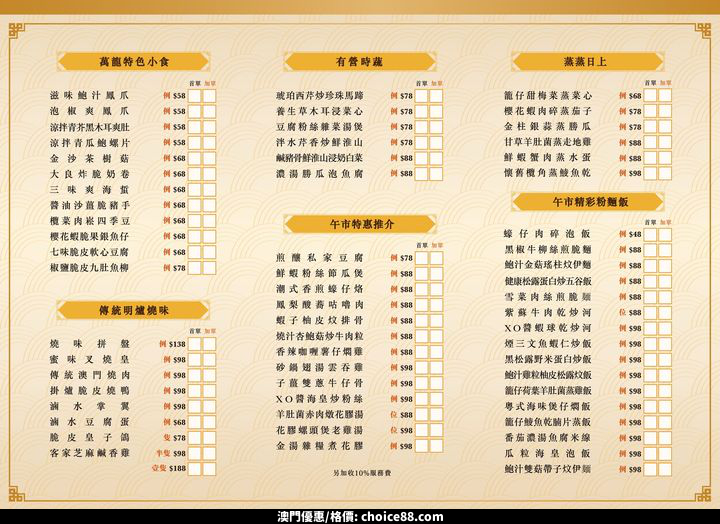 澳門優惠 萬龍軒將由3月1日推出全新一期 午市點心紙9折優惠 1