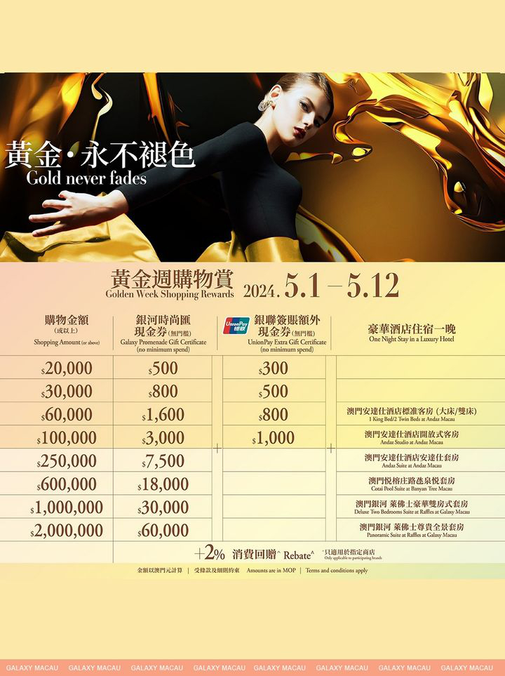 澳門優惠 五一黃金攻略優惠 9