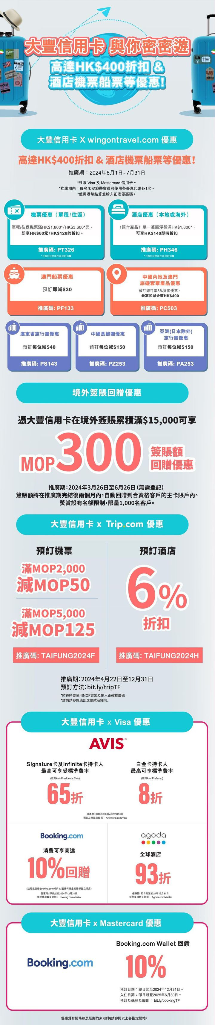 澳門優惠 大豐信用卡 Visa及Mastercard信用卡X Wingontravel com優惠 0