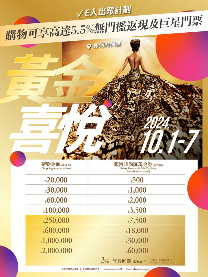 澳門優惠 國慶黃金週8折優惠 3