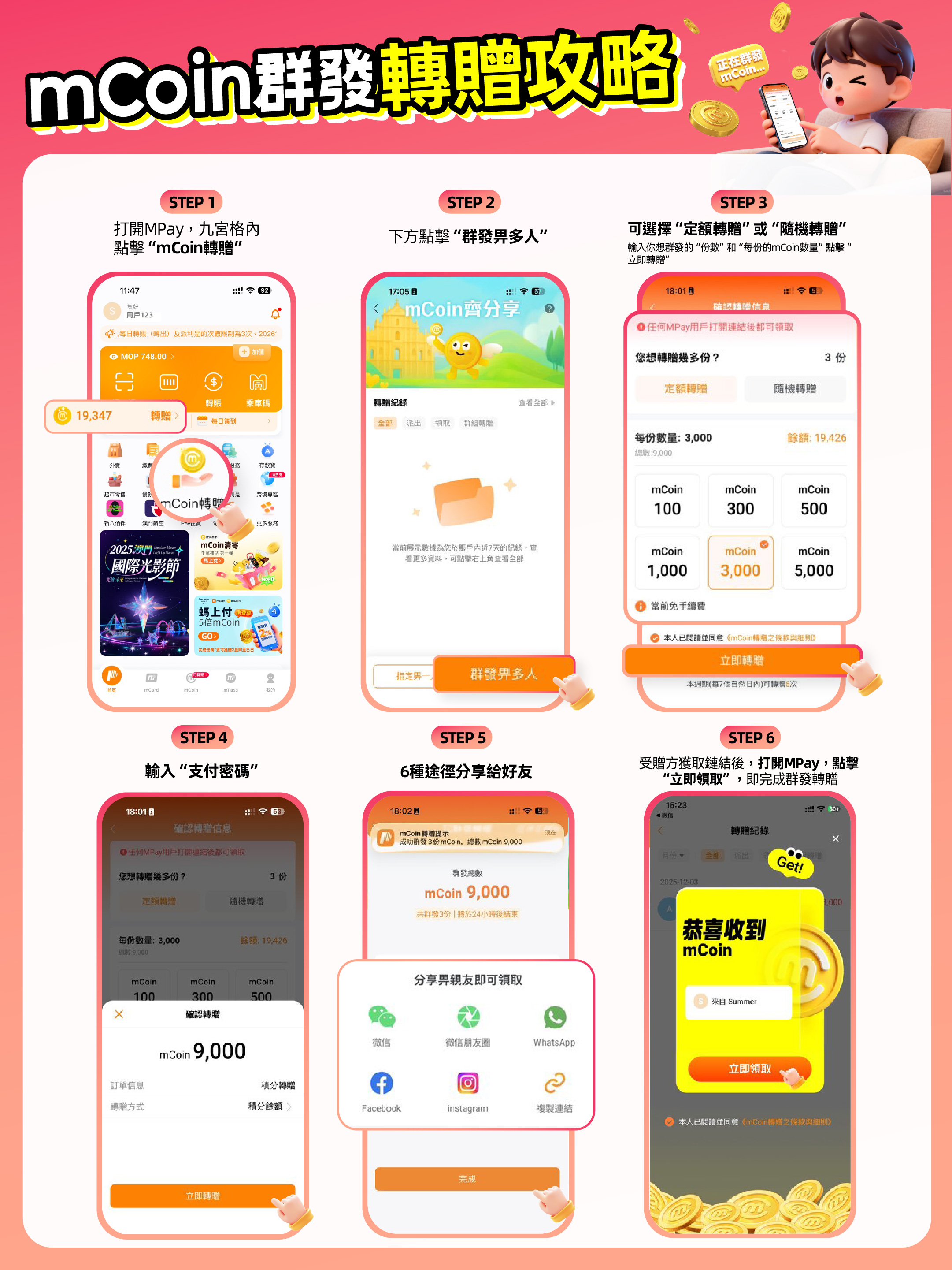 澳門優惠 mCoin“群發”功能已上線！利是 0